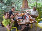breakfast @ our Hampi hotel, very western style, oatmeal, juices, tea, coffee...pleasant change with all the hot Indian food