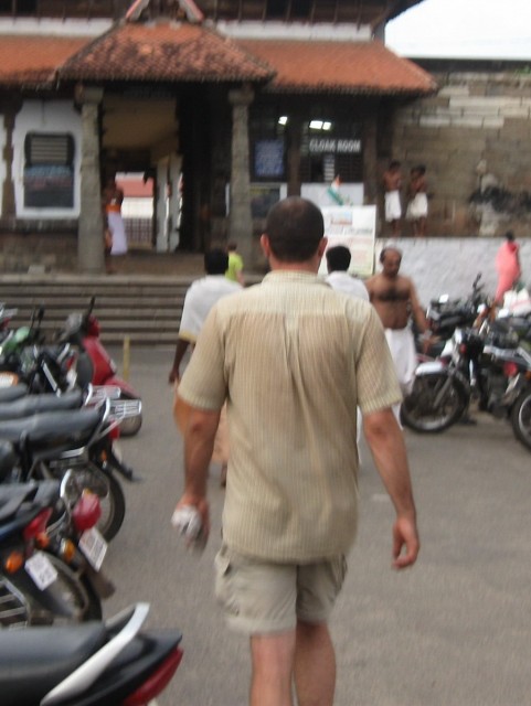 Trivandrum, visiting a major local temple, and sweating like a pig