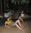 Lucknow trainstation, we had to wait a couple of hours between 2 and 4 AM, and decided to when in Lucknow do as the locals do, crash in the train hall