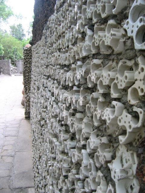 a wall made of sockets, this guy had some funky ideas