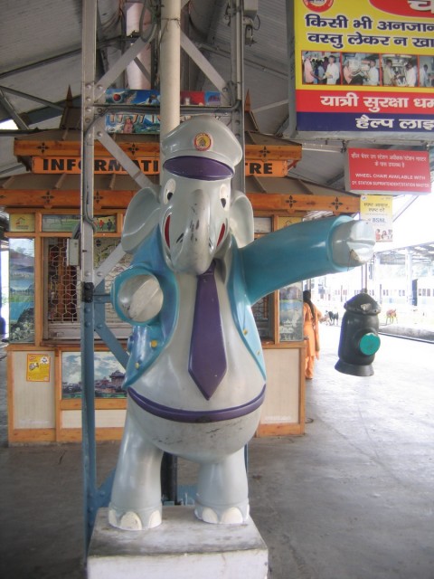 half way up to Shimla, we noticed that the trains weren't running up anymore, luckily there was this funny train elephant