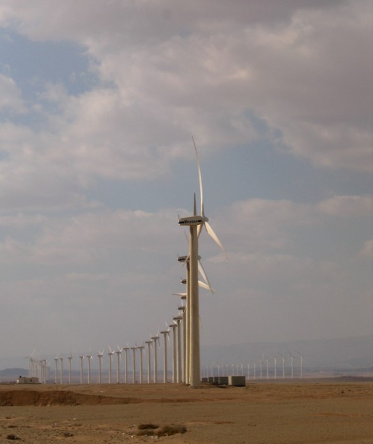 wind farms langs de rode zee